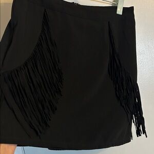Sugarlips Black Fringe Mini Skirt